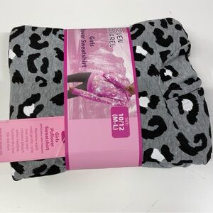 Girls Black and White Patterned Sweatshirt